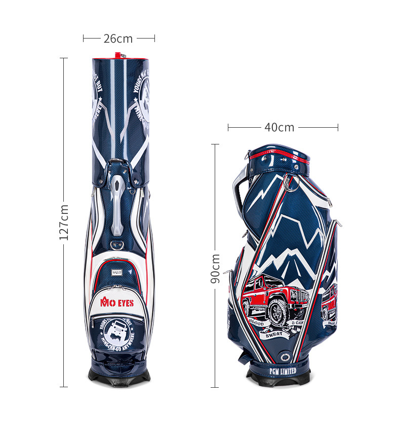 PGM Men Golf Bag Standard Bagpack Can Hould 13pcs Clubs Waterproof Crystal Leather 3D Embroidered QB112 · v2